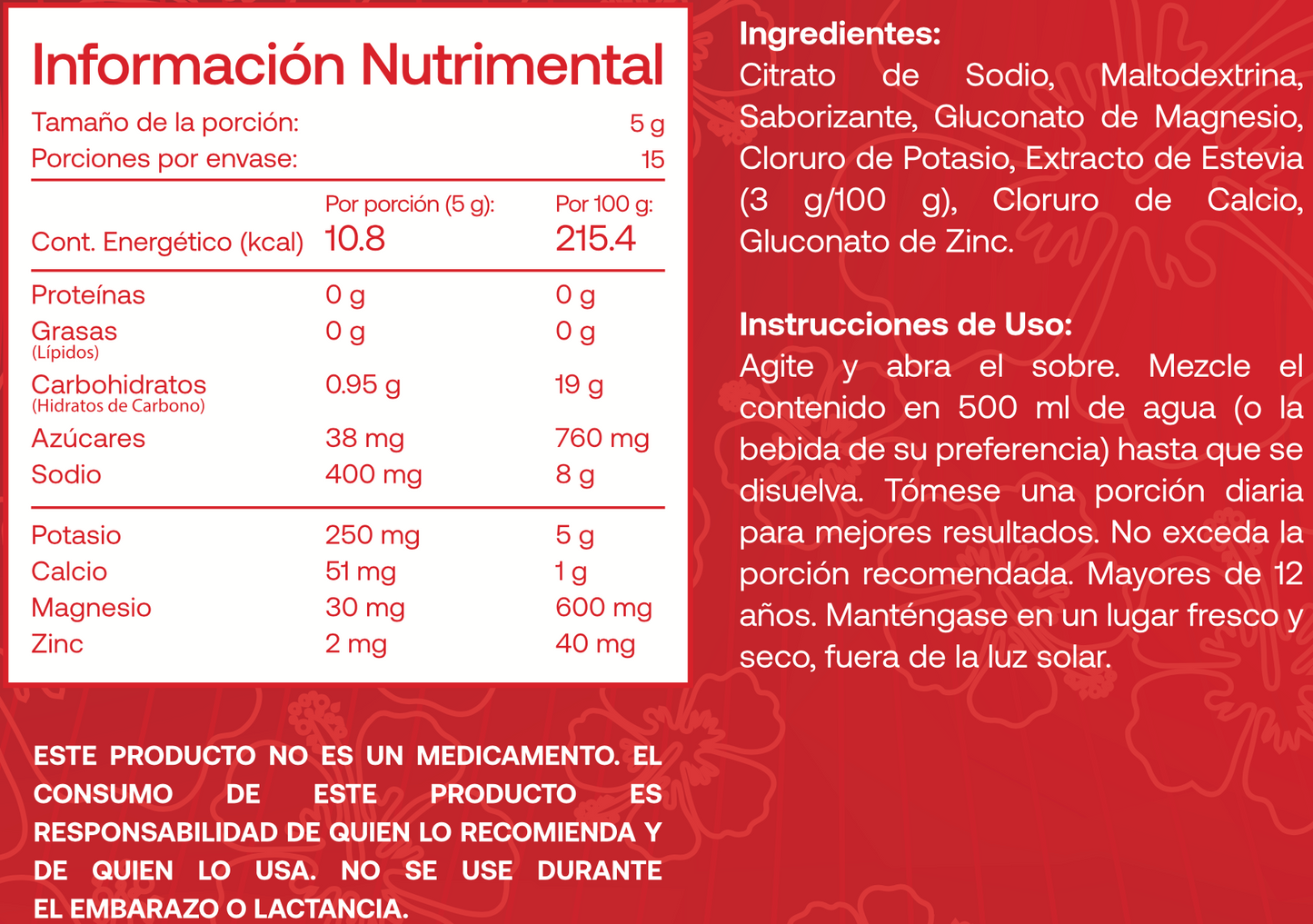 Electrolitos Sabor Jamaica